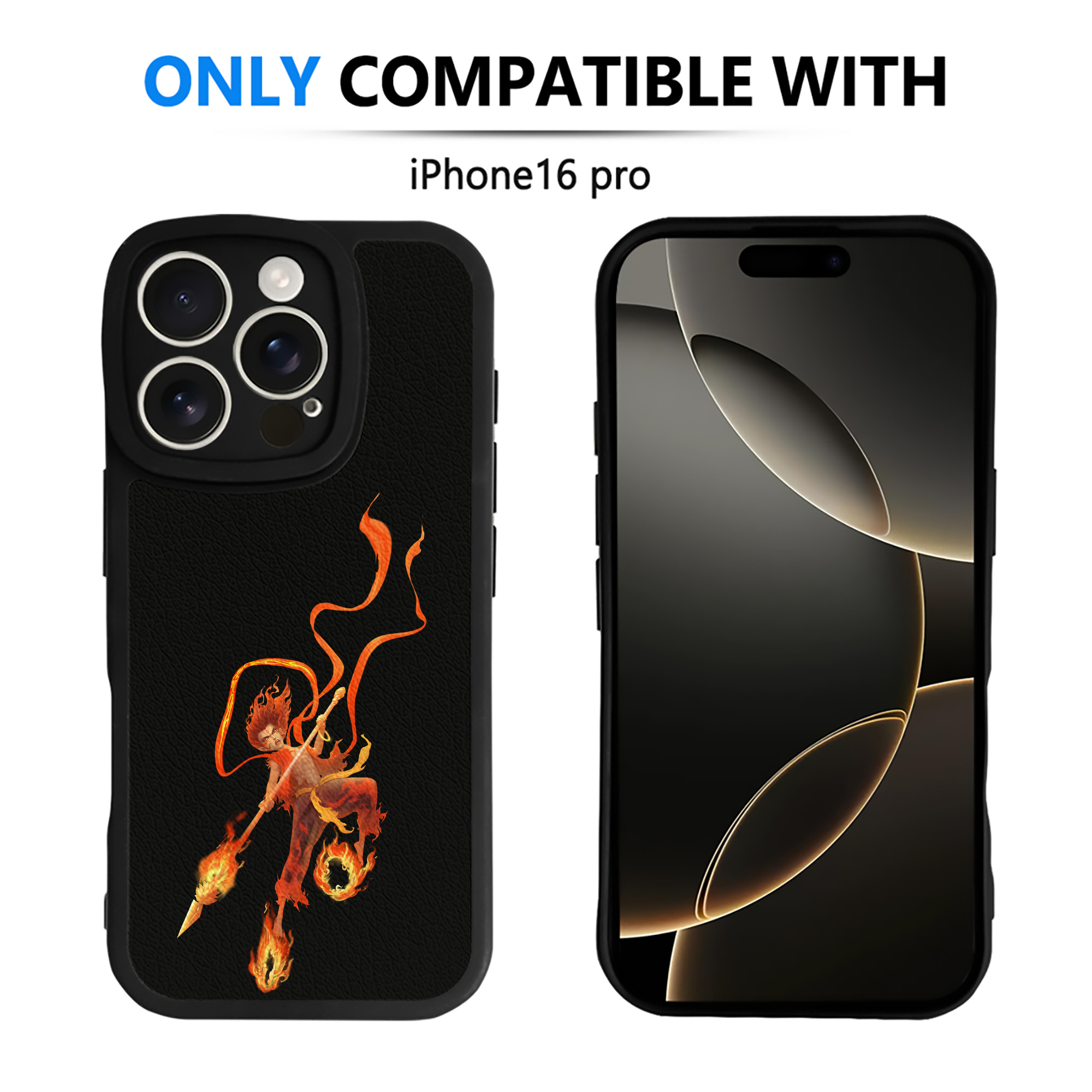 （画像用） Ne Zha 2 ナタ 魔童の大暴れ 【iPhone 16シリーズ対応】シリコンスマホケース（レザー調） 材質：シリコン